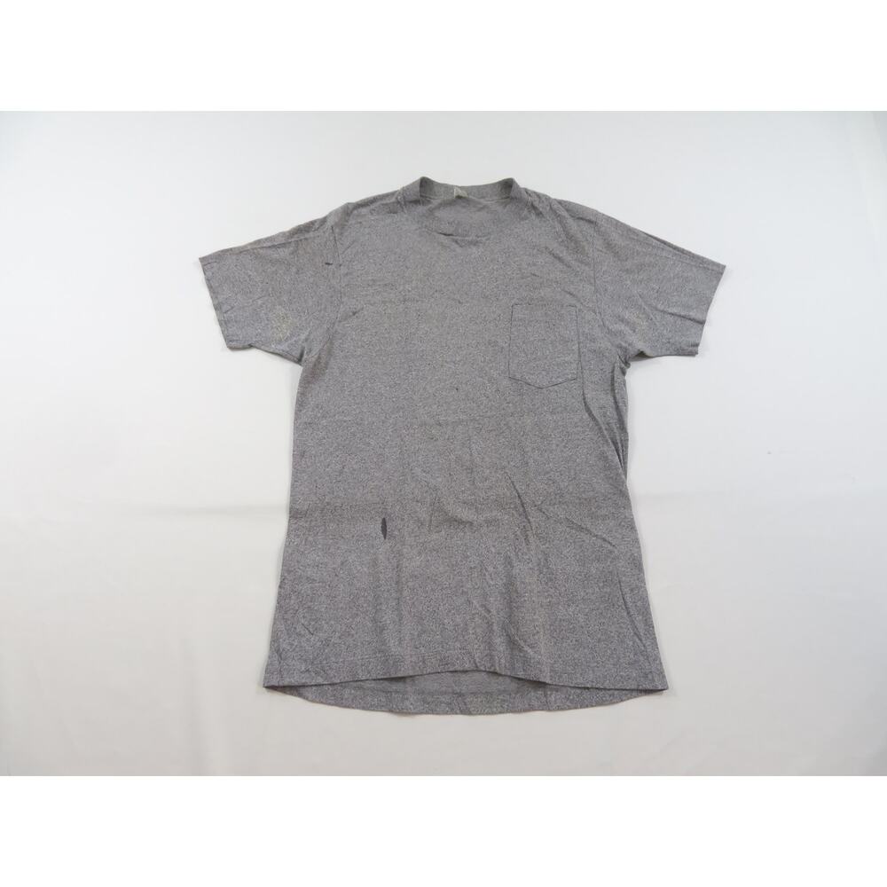 JC Penneys T-shirt, Blank Thin Selvedge Pocket, Gray Sz M 70s/80s